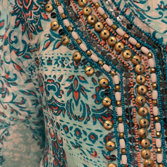 LIKE NEW CHARTER CLUB LUXURY LINE BEADED TUNIC LG - Picture 5 of 10